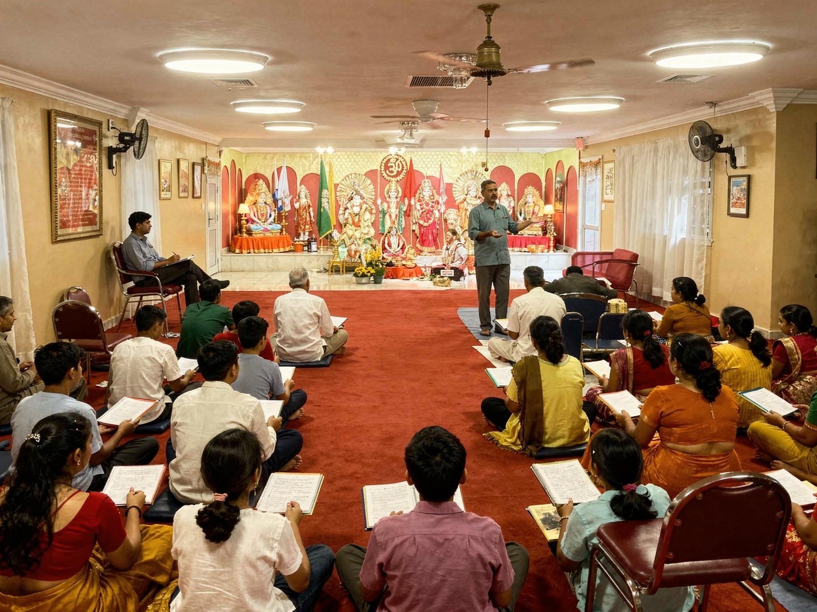 Educational classes at Vishnu Mandir